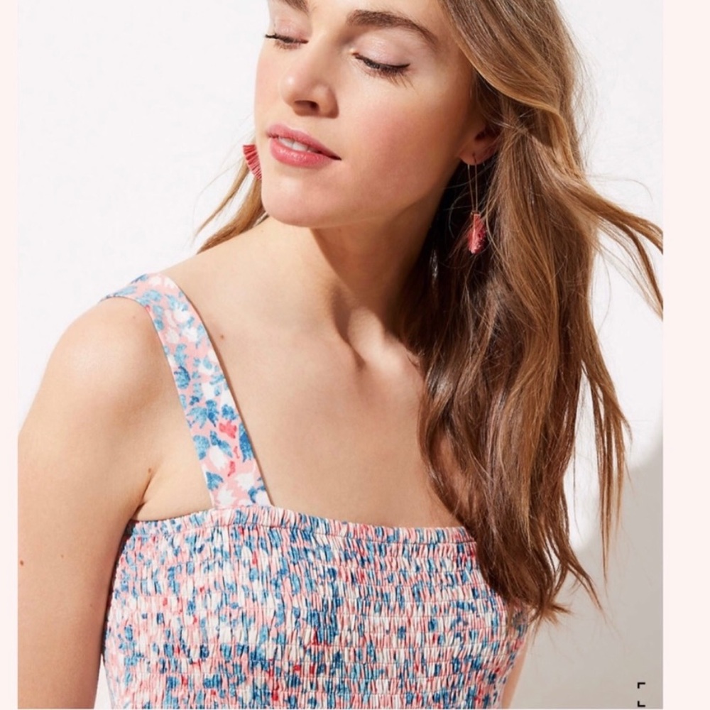 NEW LOFT Wildflower Smocked Strappy Dress - Picture 3 of 3